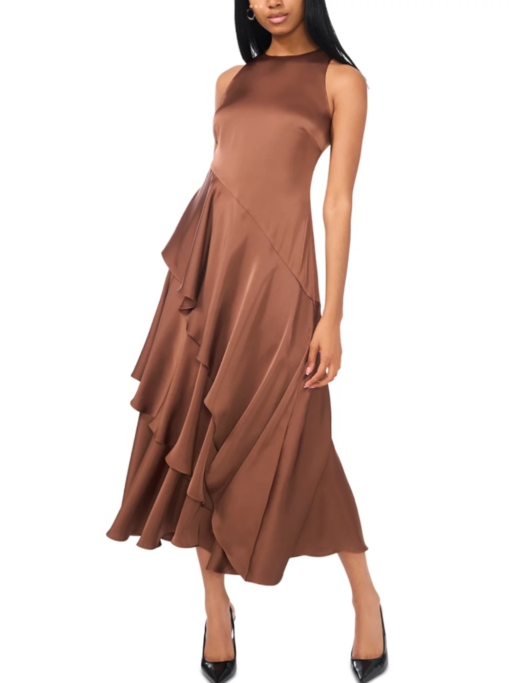 Parker The Angie Layered Ruffle Maxi Dress, size 10